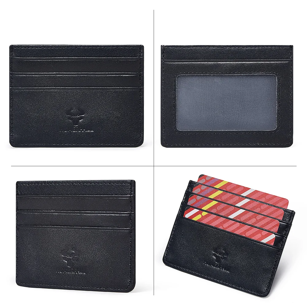 KAVIS Genuine Cow Leather Credit Card Wallet With Thin For Men High-capacity Card Slots Card Case ﻿Casual Exquisite Card Holder