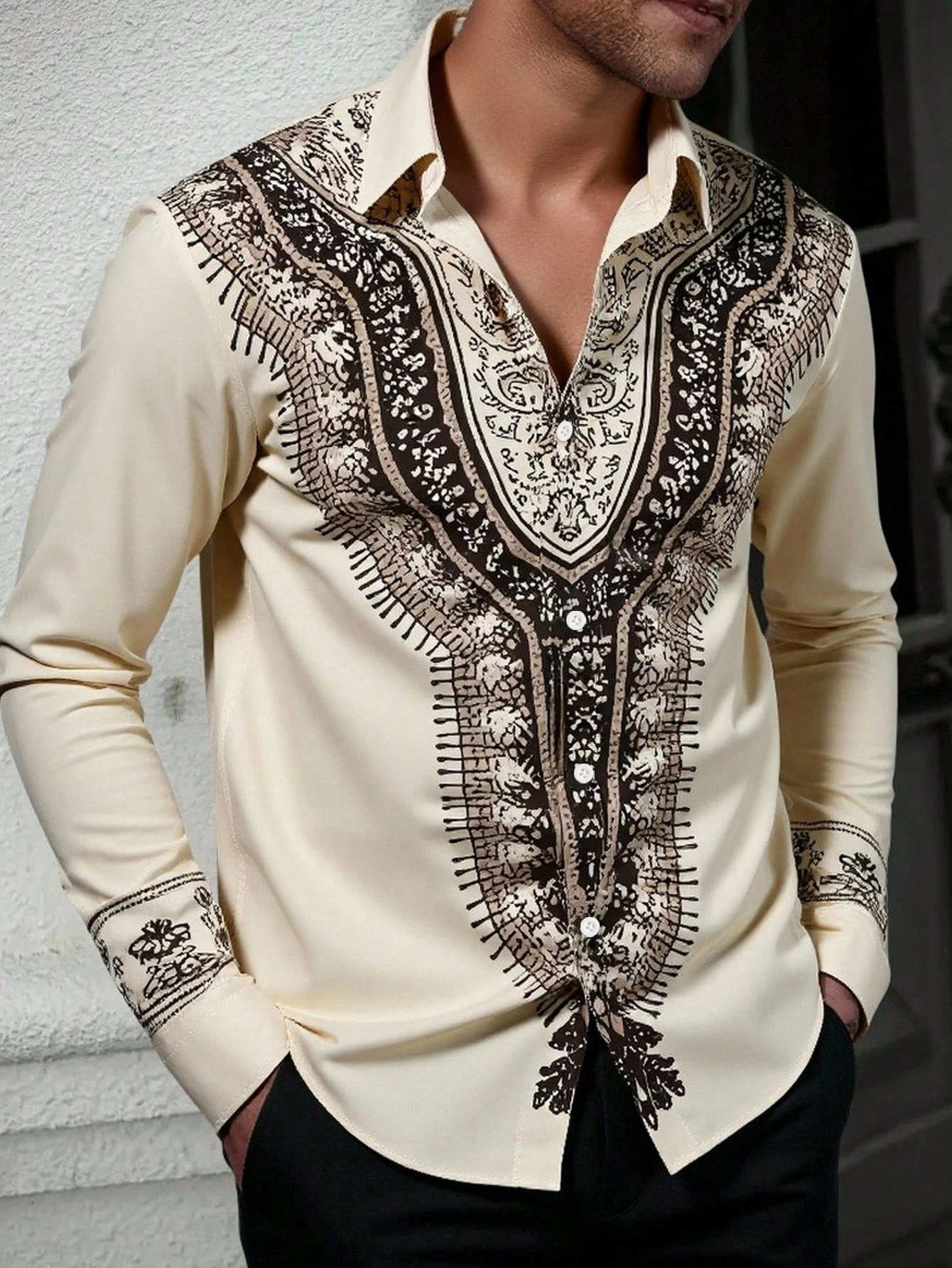 

Long Sleeve Hawaiian Shirt Vintage Ethnic Essential 3d Print Shirt Men Women Fashion Casual Lapel Shirts Beach Blouse Outdoor