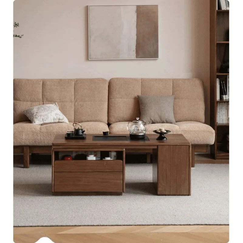 

Black walnut rock slab tea table