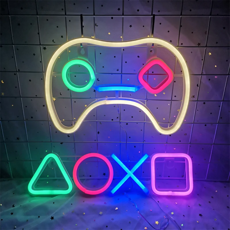 New Game Icon Led Light Control Decorative Lamp for Game Player Commercial Colorful Lighting Game Room Bar Club Atmosphere Light