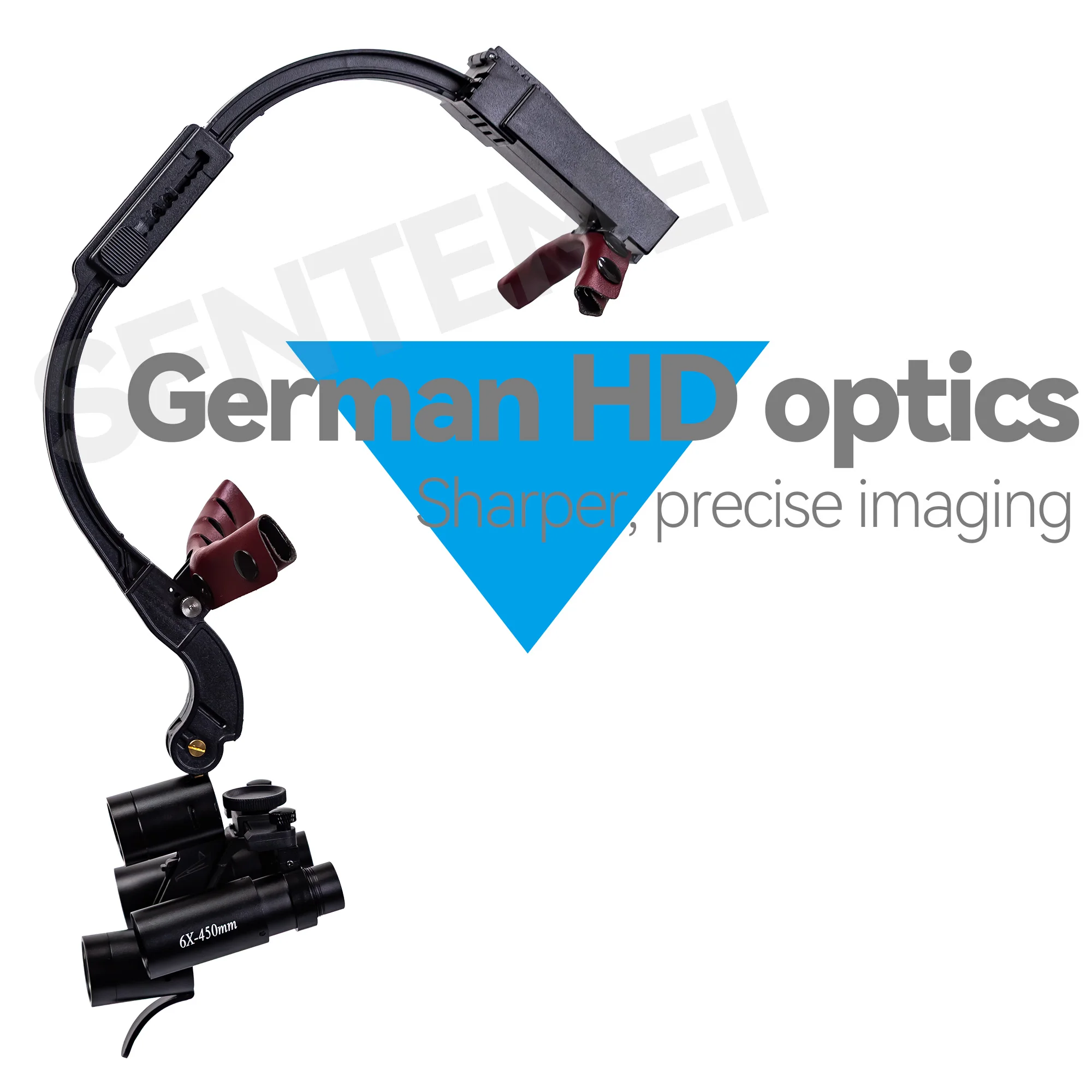 Customized 6X TTL Prismatic Binocular Surgical Dental Loupes with Wireless Light, Ergonomic Adjustable Lightweight Magnification