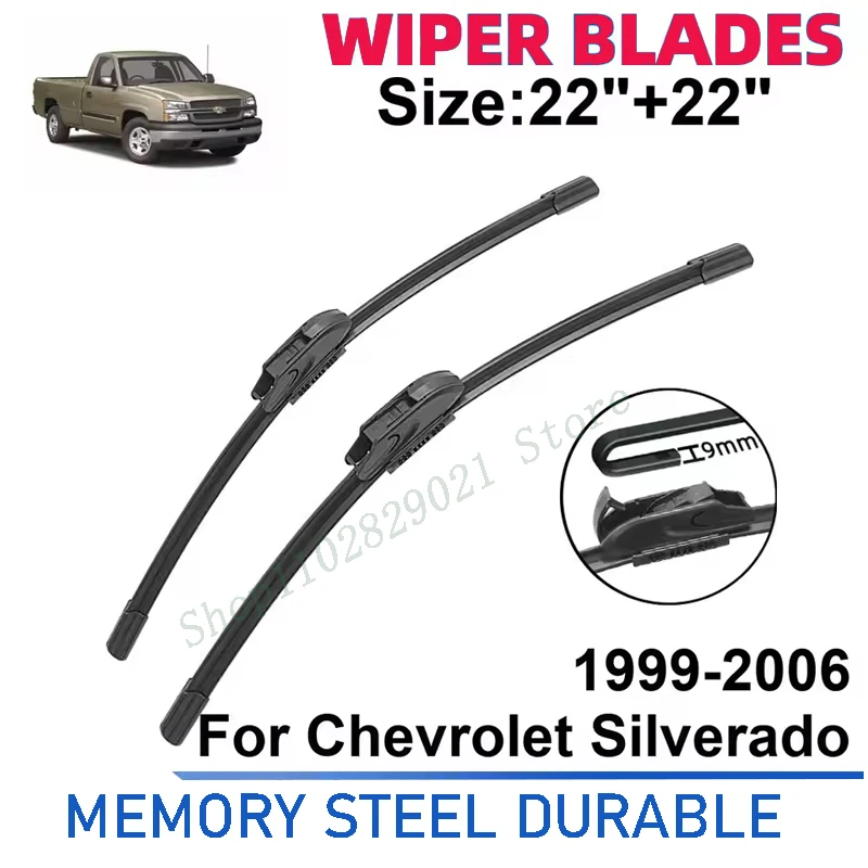 

2PCS Wiper Blades Set Kit For Chevrolet Silverado 1999-2006 Front Windshield Brushes Windscreen Window Accessories