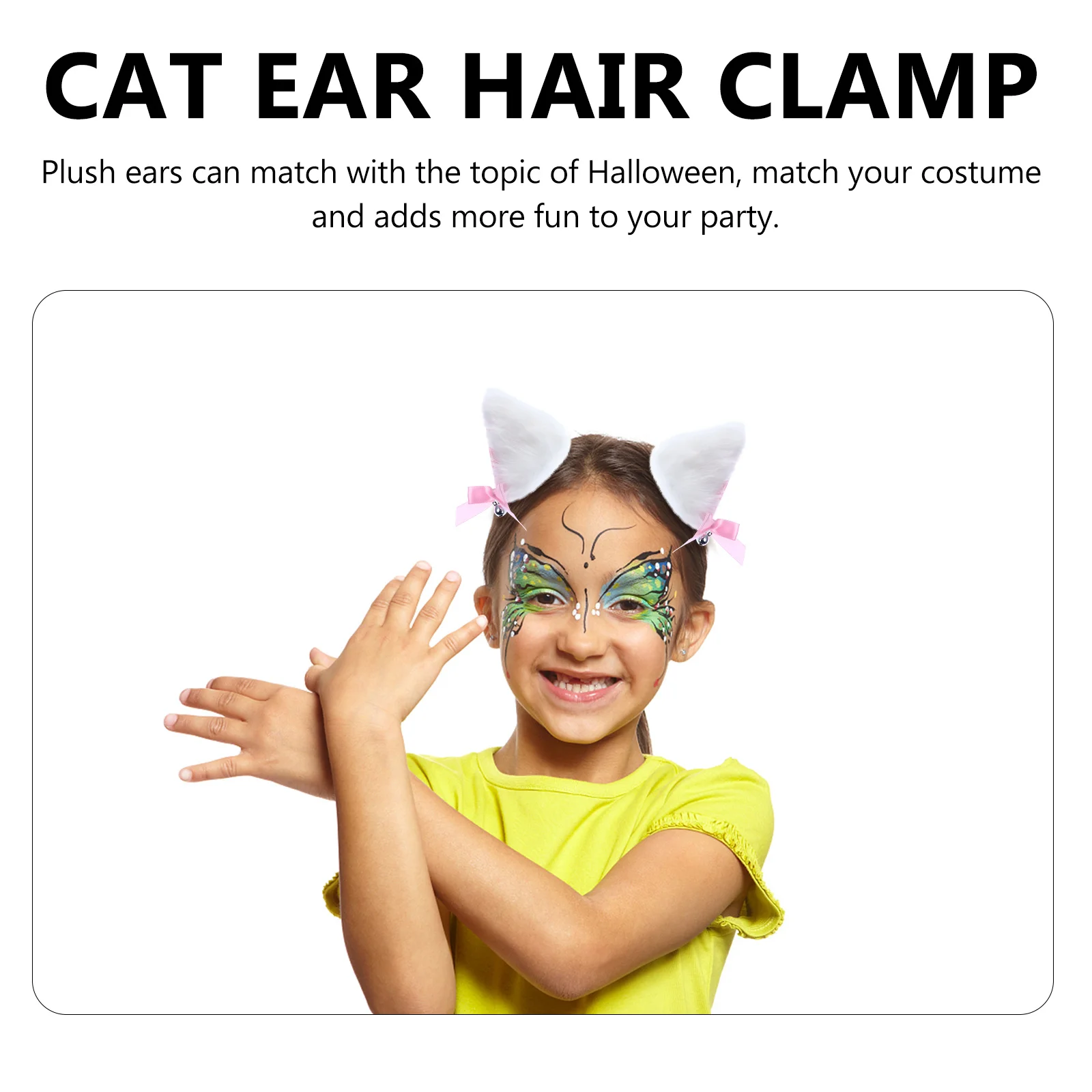 

1Pair Cat Ear Hair Clip Soft Long Costume Party Hairpin Lovely Halloween Animal Ears Cosplay Accessory Cat Ear Barrette