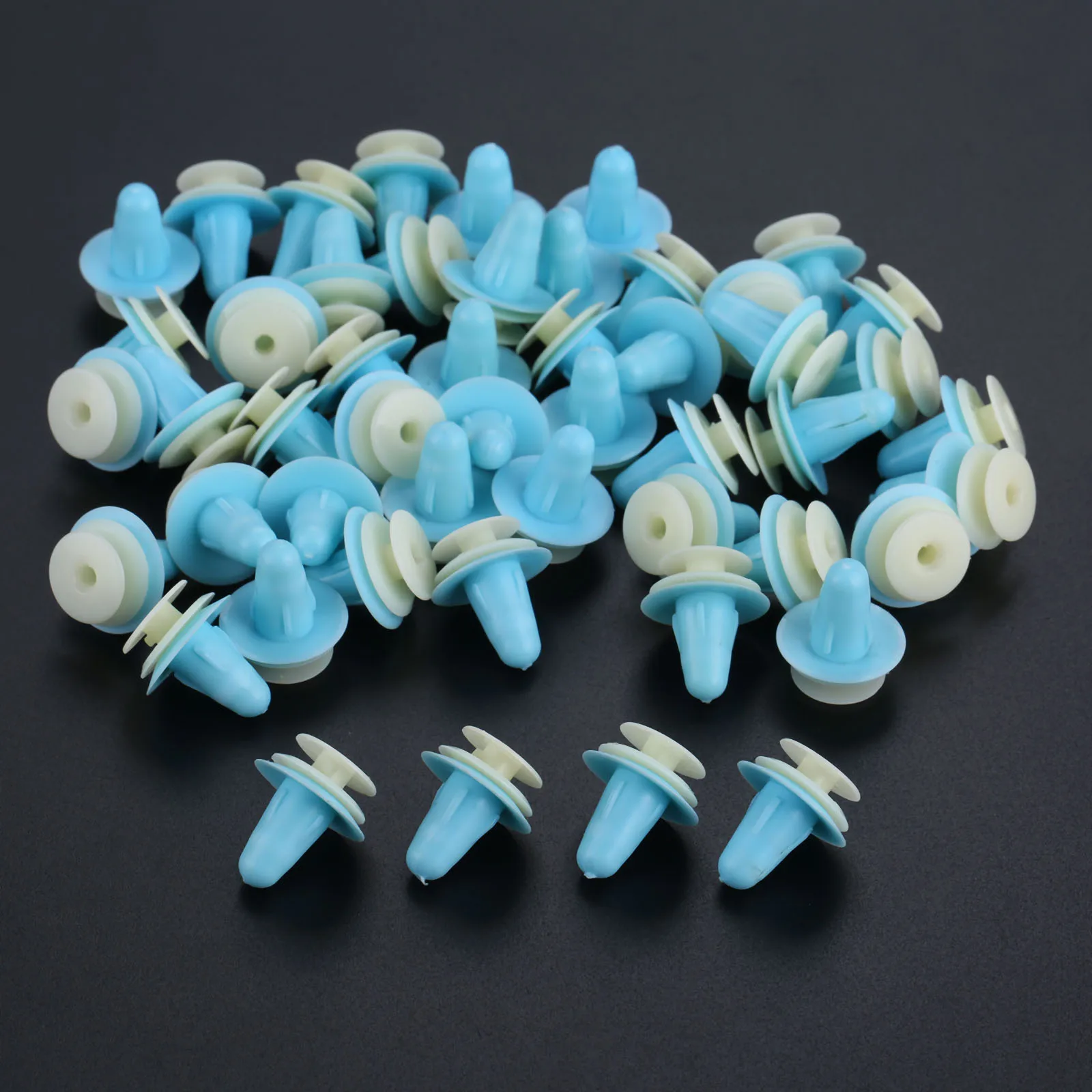 

50pcs Fasteners Car Door Interior Male Female Matching Fixed Clips Stem Length 14.5mm Universal Type Plastic Auto Car Kit