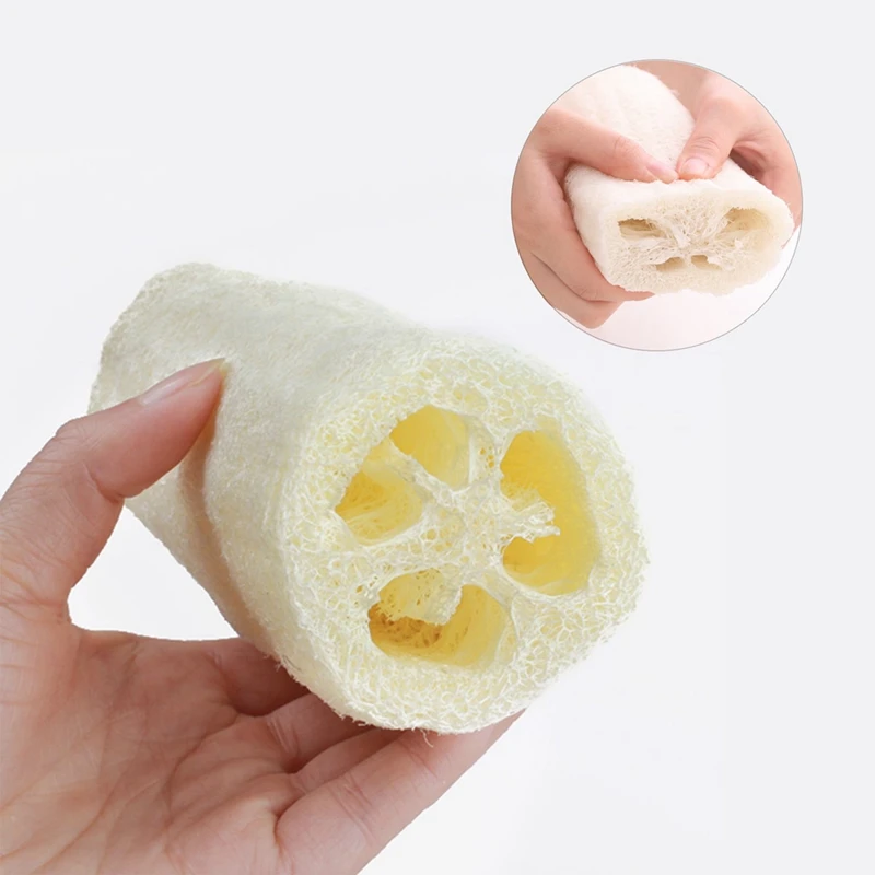 50Pcs Body Shower Loofah Sponge Natural Loofah Exfoliating Bath Sponge White Premium Exfoliating Biodegradable Loofah