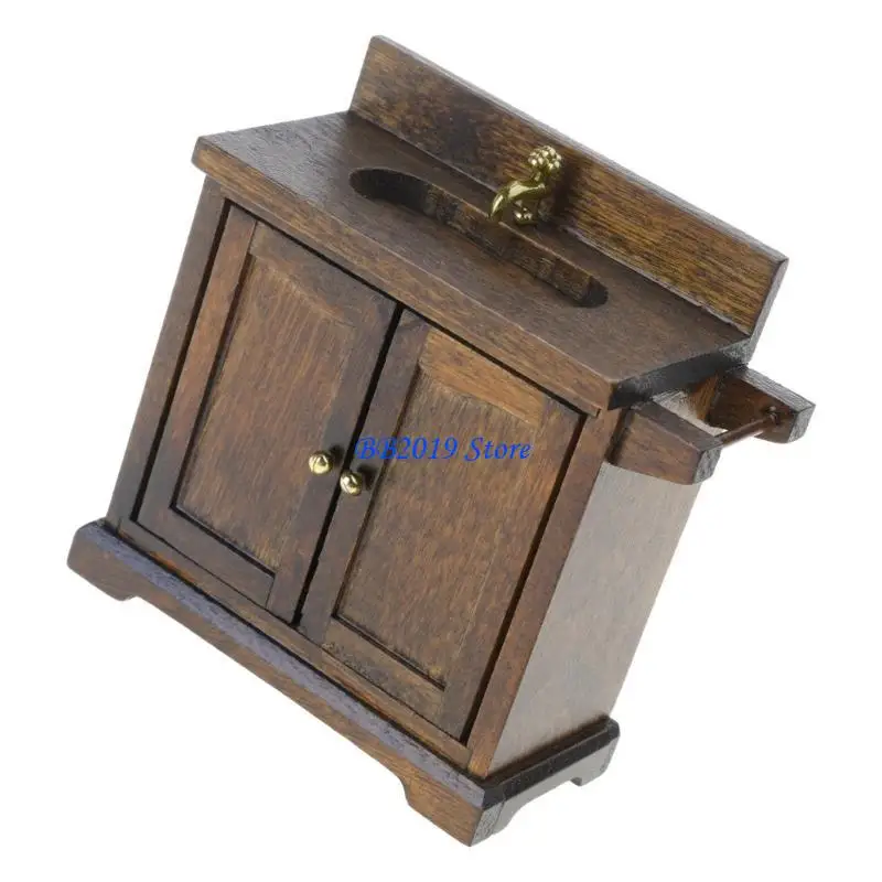 

Q0KB Детальный кукольный домик, набор раковины и шкафа для ванной комнаты, масштаб 1/16, кухонный аксессуар для ролевых игр