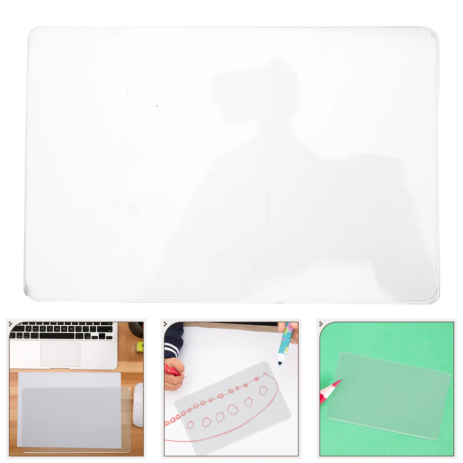 

3Pcs Transparent Engraving Cutting Mats Clear Acrylic Lightweight Portable Non-Slip Craft Pads for Die Cutting Embossing
