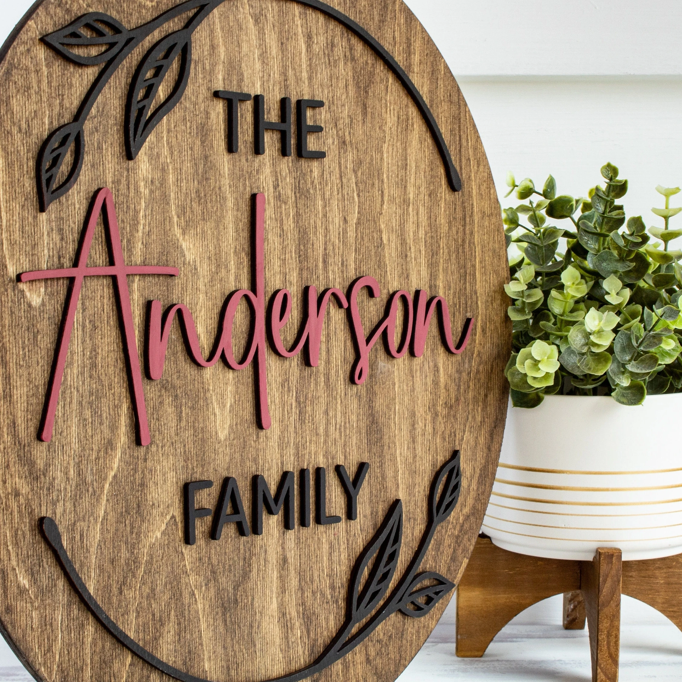 Custom Last Name Sign Wood Family Name Sign Wedding Gift Sign Bridal Shower Decor Custom Name Plaque Decorative Family Sign