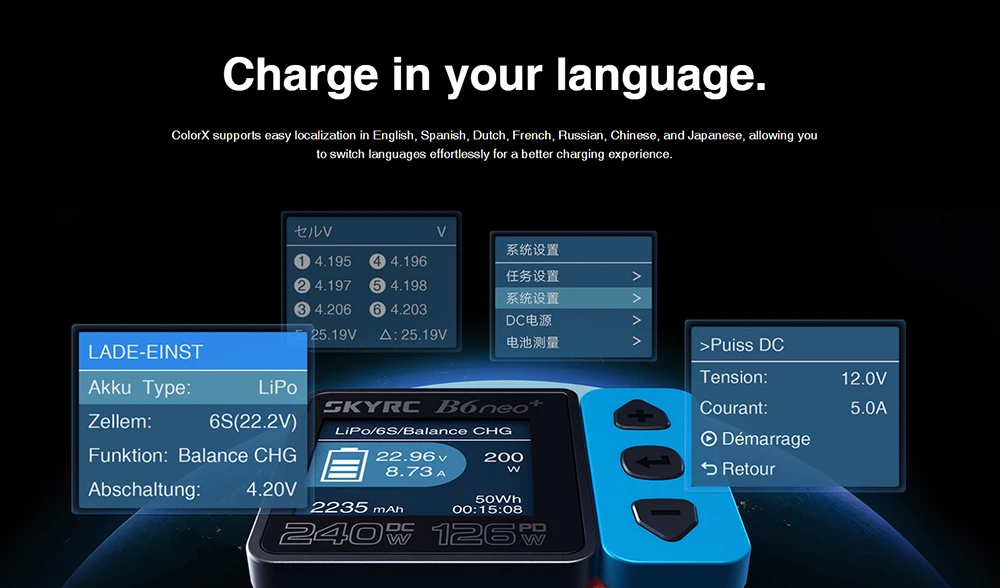 SKYRC B6neo / B6neo+ LiPo Battery Smart Balance Charger DC 200W PD 80W Input for RC Model Car Ship Boat Airplane