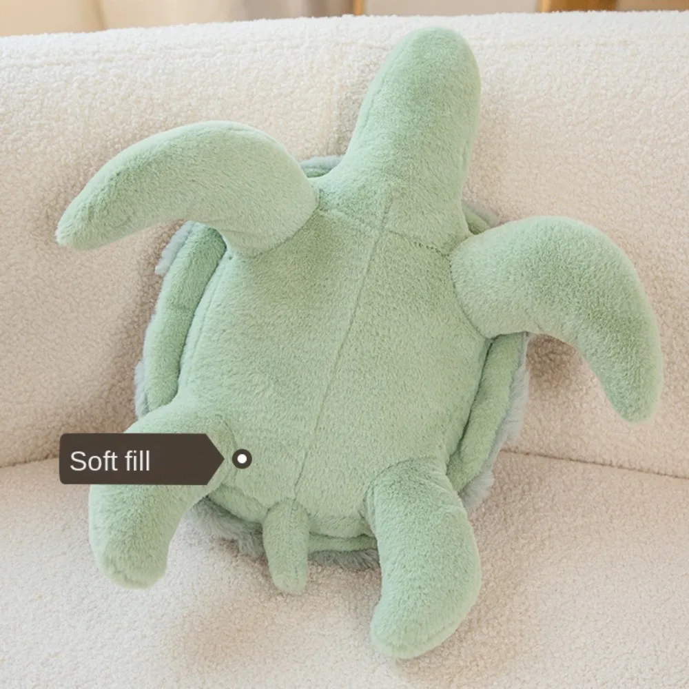 Zielony, uroczy żółw z kreskówki, pluszowe zwierzątko, różowy, kreskówkowy żółw morski, poduszka-żółw dla dzieci, 28/38 cm.