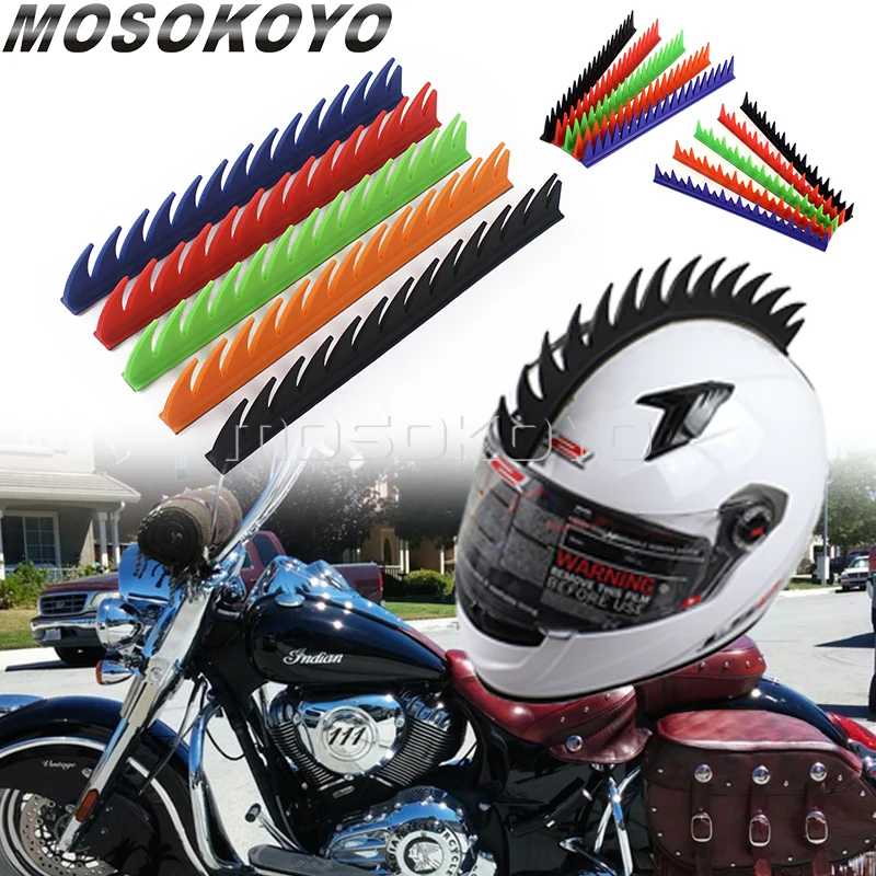 Motorcycle Modified Helmet Sticker Rubber Dirt Biker Motocross Mohawk Biker Mudguards Fender Helmets Mohawks Spikes Accessories