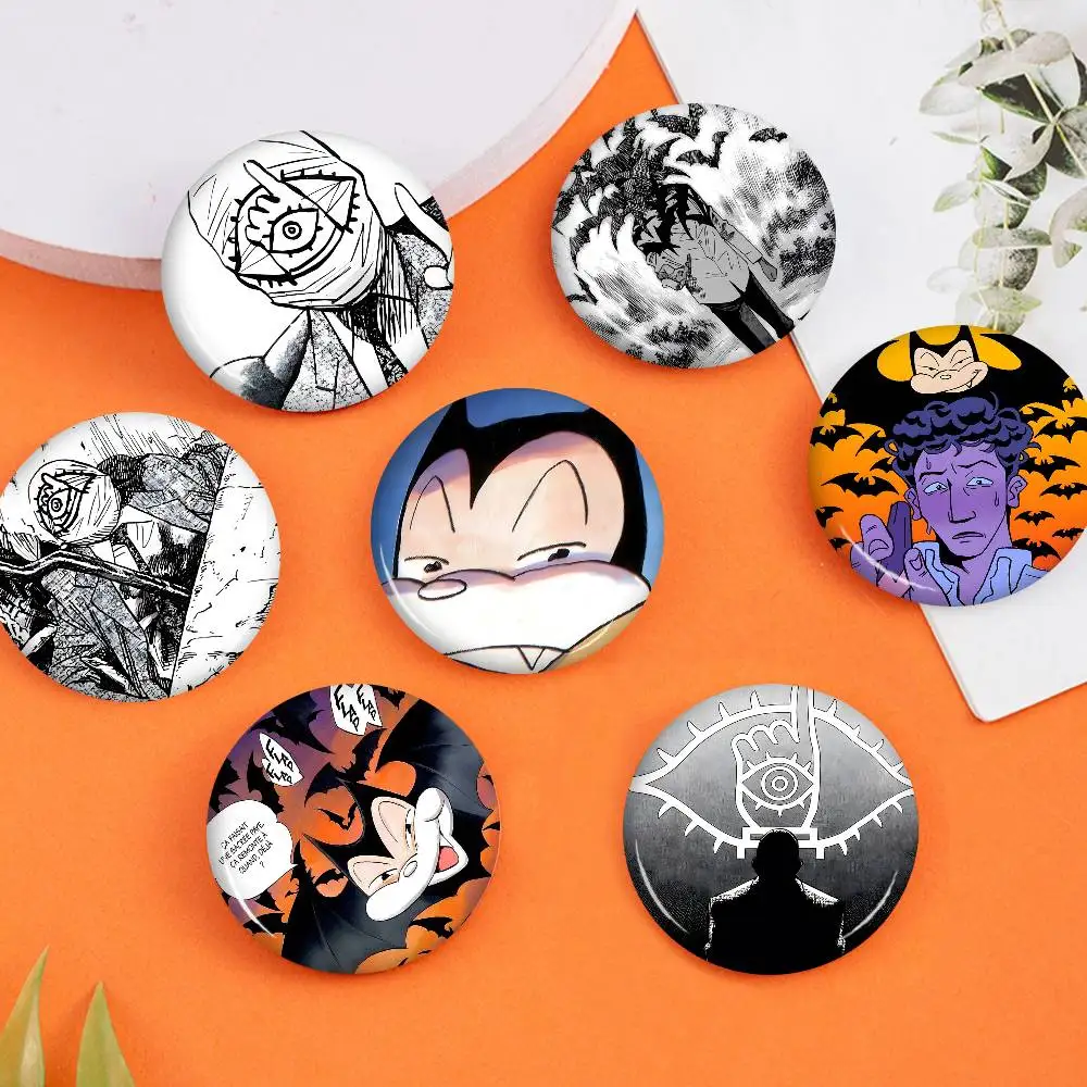 B-Billy-Bat Thrilling-Paranoid Creative Pins Funny Round Snap-in Brooch Badge Backpack Hat Accessories Jewelry Gifts for Friend