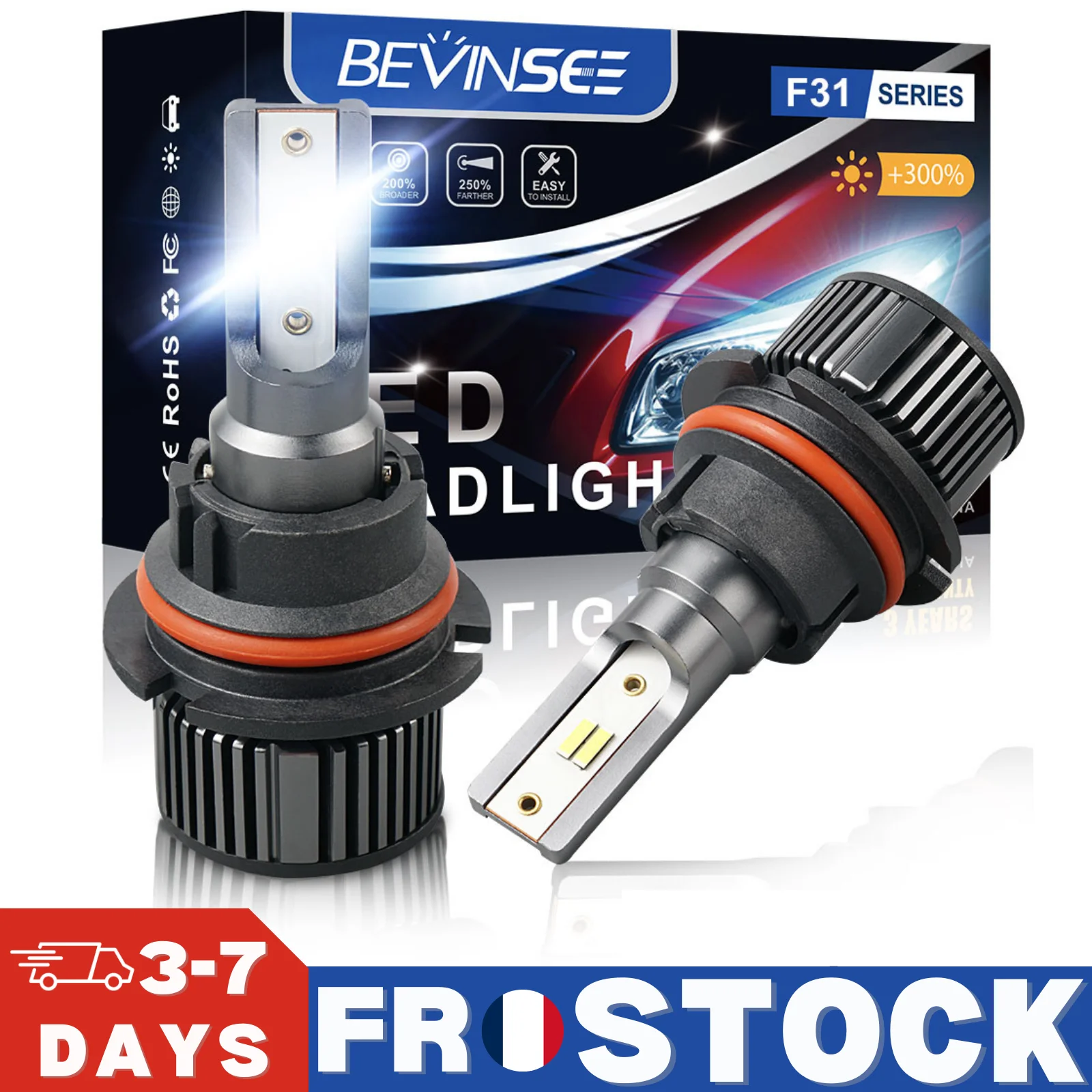 

Bevinsee 9004 9007 Led Headlight Bulbs Hi/Low Beam 9004 Hb1 9007 Hb5 Automobile Bulb 50W Csp 1860 Led Car Fog Lamp 6000K 12V