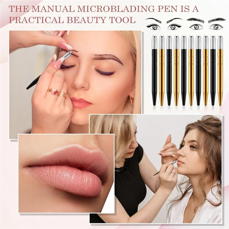 50 Count Microblading Pens Manual Eyebrow Pencils Microblading Supplies Aluminum Microblading Hand Tools For Cosmetics Durable B