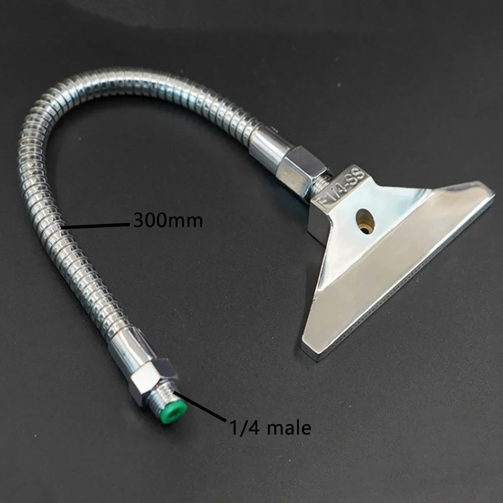 Stainless Steel 110/150/300mm Blowing Nozzle Air Blower Flat Air Nozzle Air Knife 1/4'' 16 Holes Jet Clean and Blow Dry Nozzle