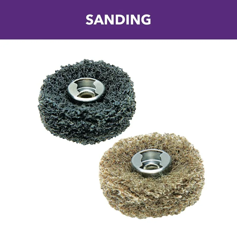 Buffs abrasivos de acabamento de grão grosso e grão médio Dremel 511E EZ Lock, pacote com 2