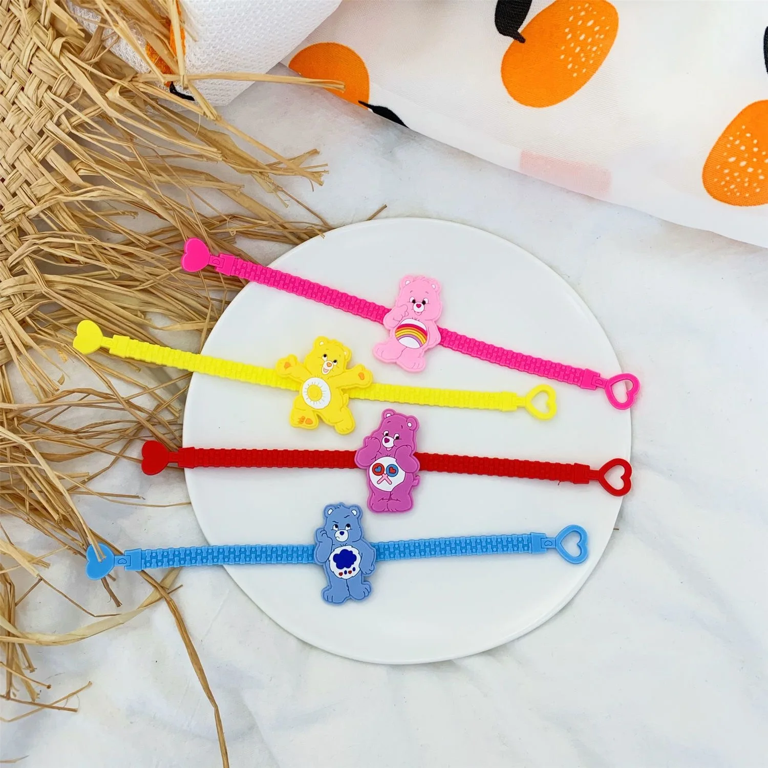 Care Bears Silicone Bracelet Set, Cute Cartoon Bear Wristband, Colorful Jewelry Accessories for Daily Wear
