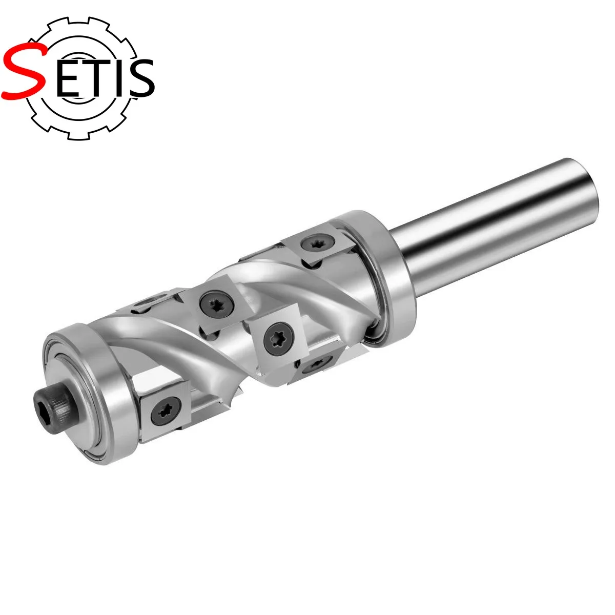 

SETIS 12.7mm Shank Spiral Flush Trim Router Bit Top and Bottom Double Bearings Pattern Template Router Bit 12mm Inserts