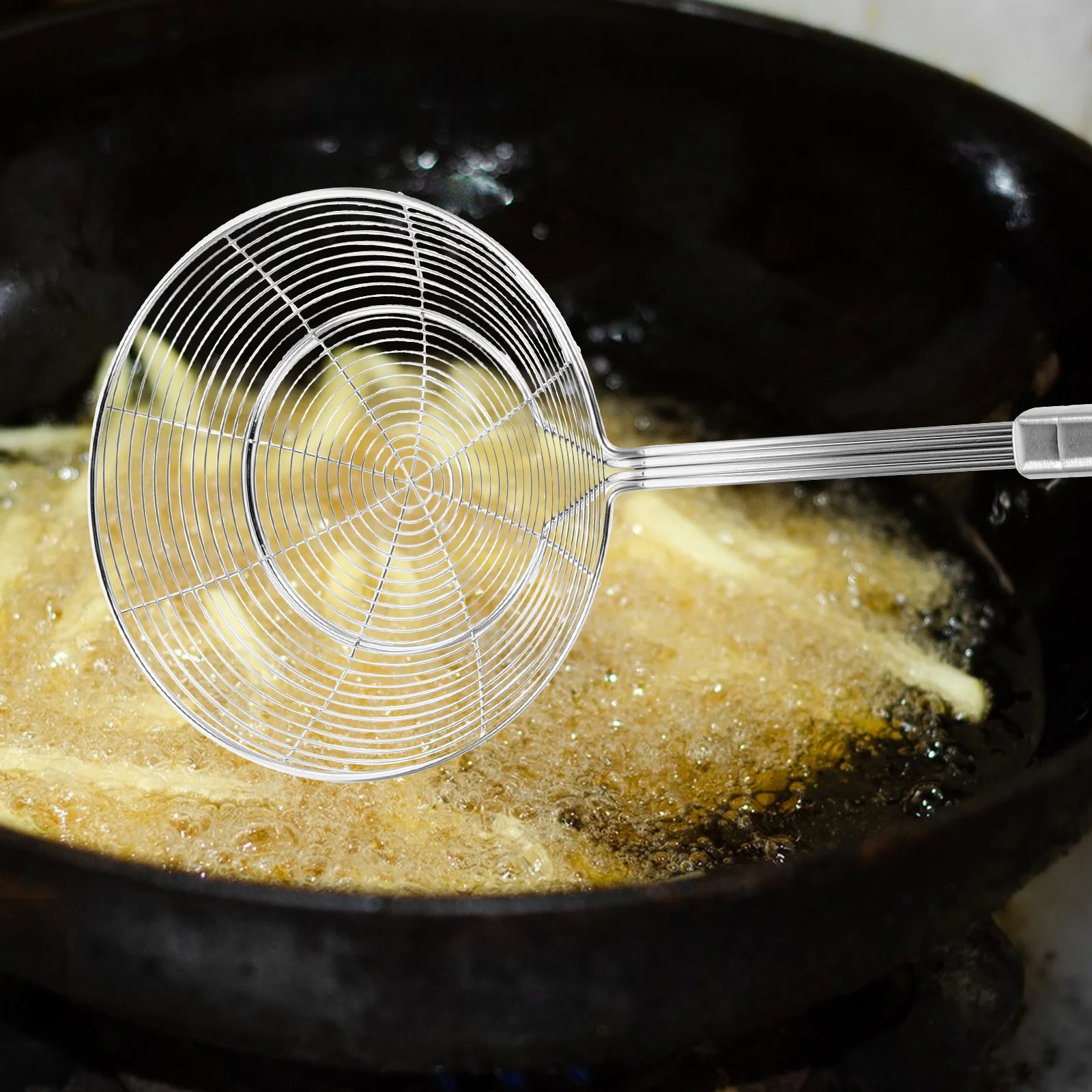 

2Pcs Stainless Steel Kitchen Strainer Spoon Mesh Skimmer for Frying Hot Pot Cooking Oil Filtering Ramen Noodle