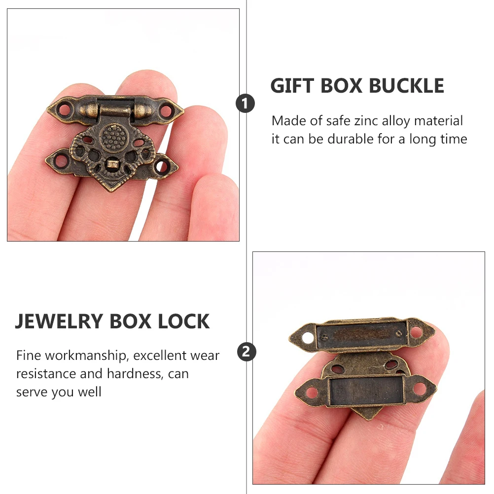 

10 set Vintage Case Lock Buckle For Gift Box Jewelry Cabinet Panel Locks Retro Hook Earring Accessory