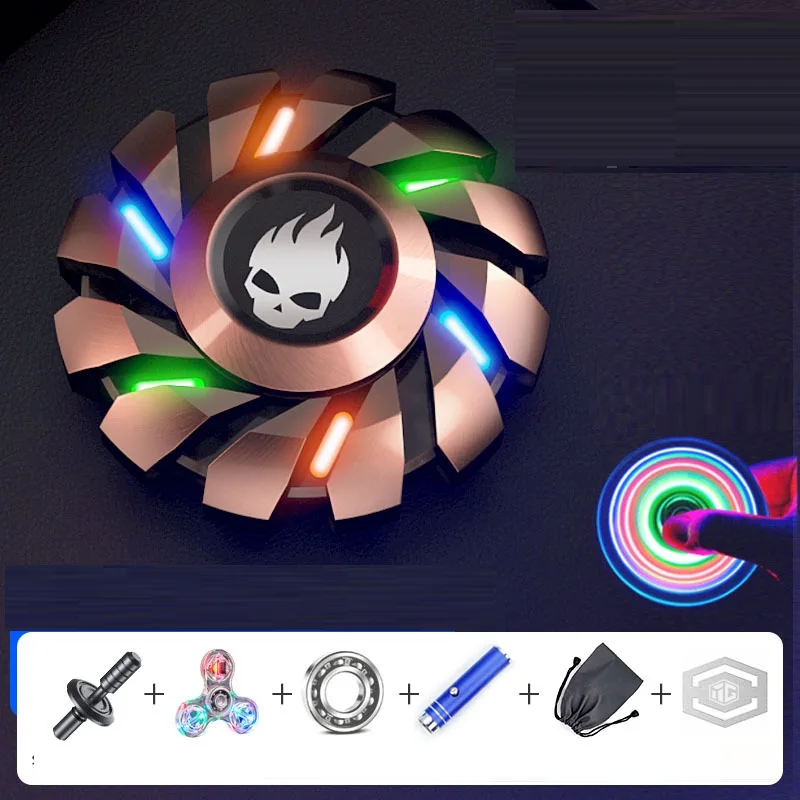 

Multifunctional Three-Colour Luminous All-Metal High-Speed long-time Rotating Gyro Decompression Toy Fingertip Gyroscope Toys