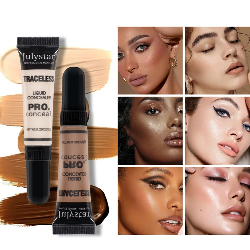 Wijzig Huidskleur Vloeibare Concealer Foundation Lange Tijd Vochtinbrengende Crème Cover Acne Vlekken Donkere Cirkel Niet Gemakkelijk Te Verwijderen Make-Up