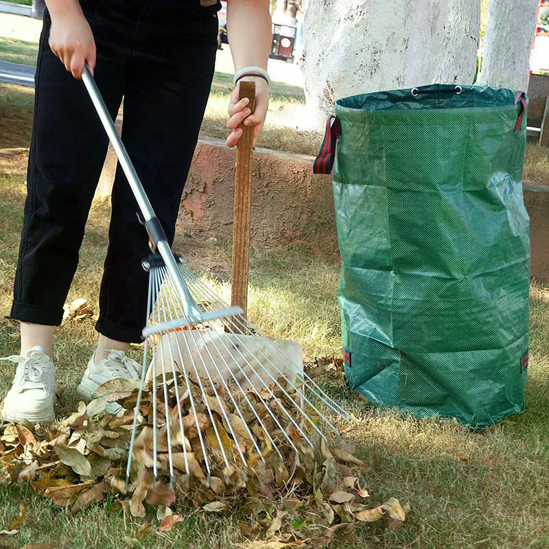 Garden Waste Bag 60L-500L Large Capacity Garden Bag Reusable Waterproof Leaf Sack Storage Collection Container For Garden Yard