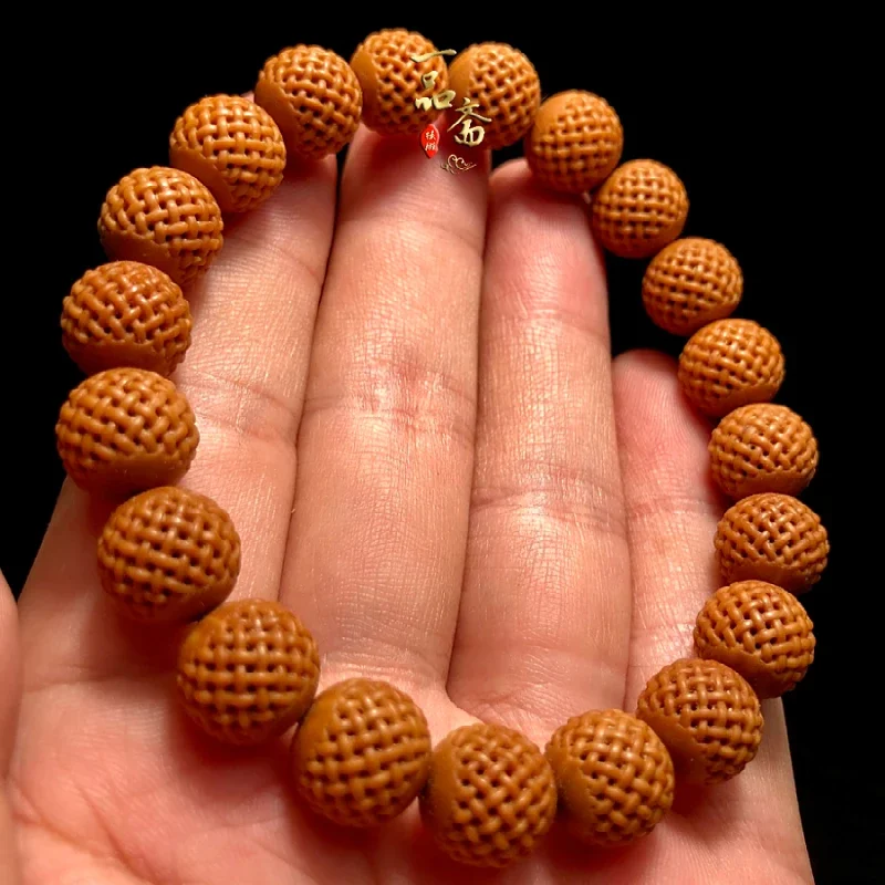 as Right as Rain Local Tyrant Monkey Bracelet Men's Hand Toy Walnut Collectables-Autograph Peach Pit Carved Seed S