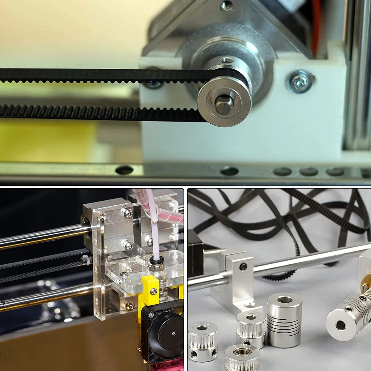 A76K 3D Printer Belt Aluminium Synchronous Wheel Silver With M5 Screw For 3D Printer Belt