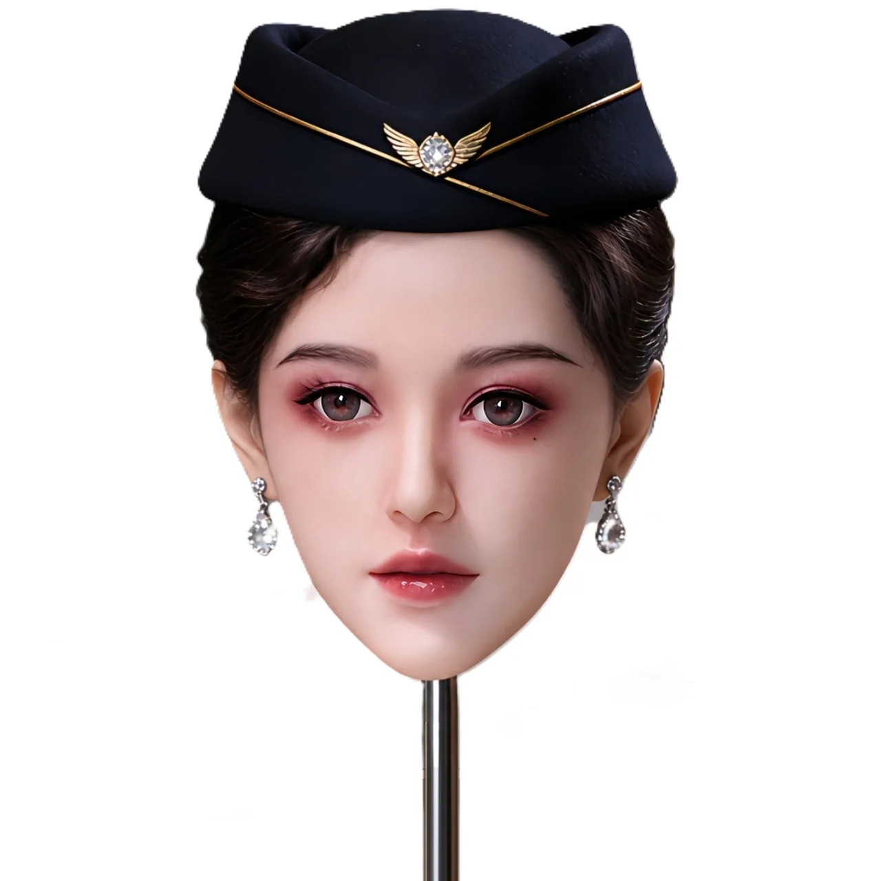 Wonanii Silicone Doll Head HYH-SHB-TS-0113 Wig Rooted Oral Cavity Life-Size Skin Texture M16 Interface Movable Joint Skeleton