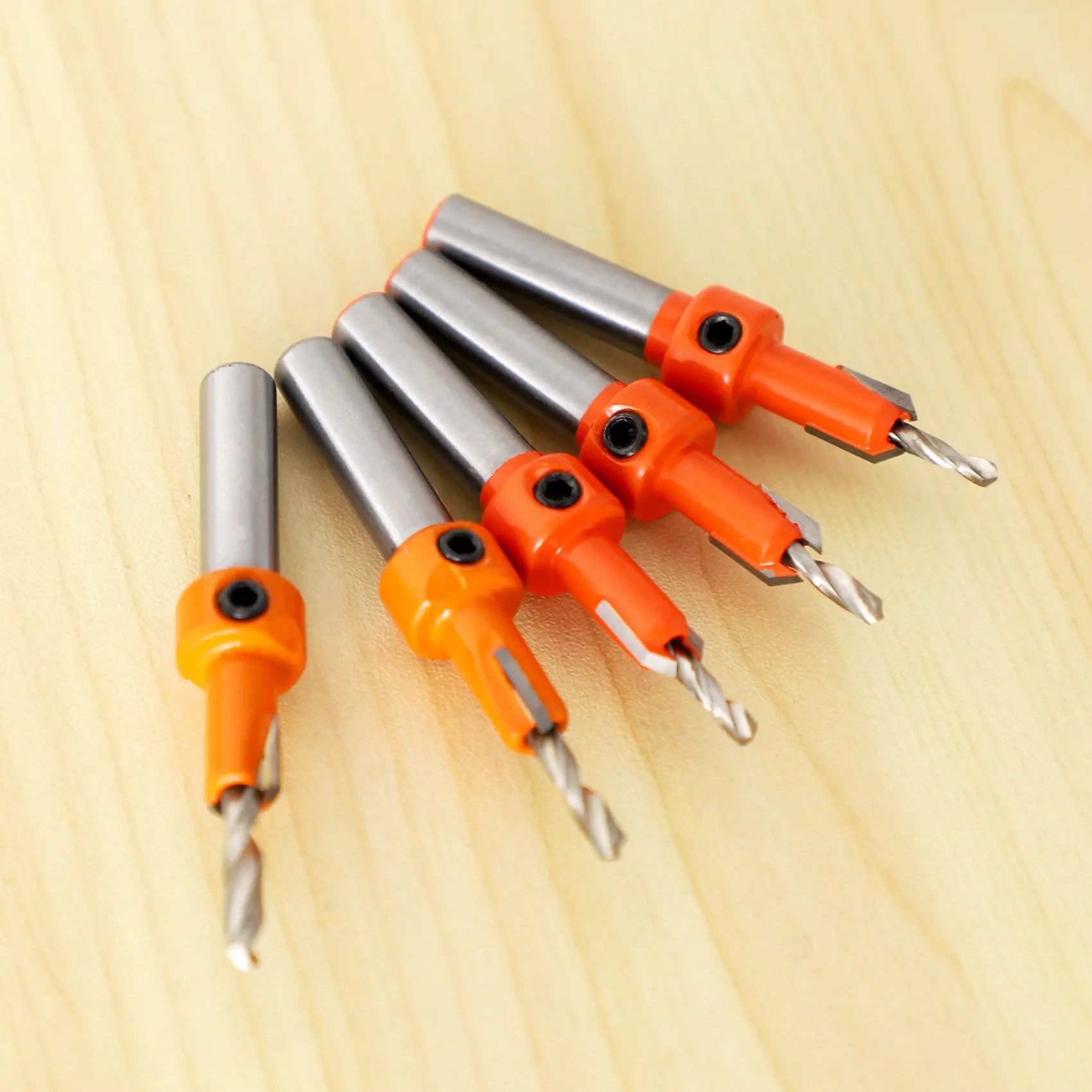 A23T 5Pcs 8mm Shank Wood Hole Drill Bit Set Countersink Router Bit for Wood Working Screw Cutter