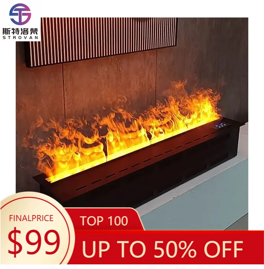 

ZXHK 700mm Qijiang APP Controlled Dynamic Melody Model 3D Water Vapor Fireplace Simulation Flame Voice 3D Atomizing Fireplace