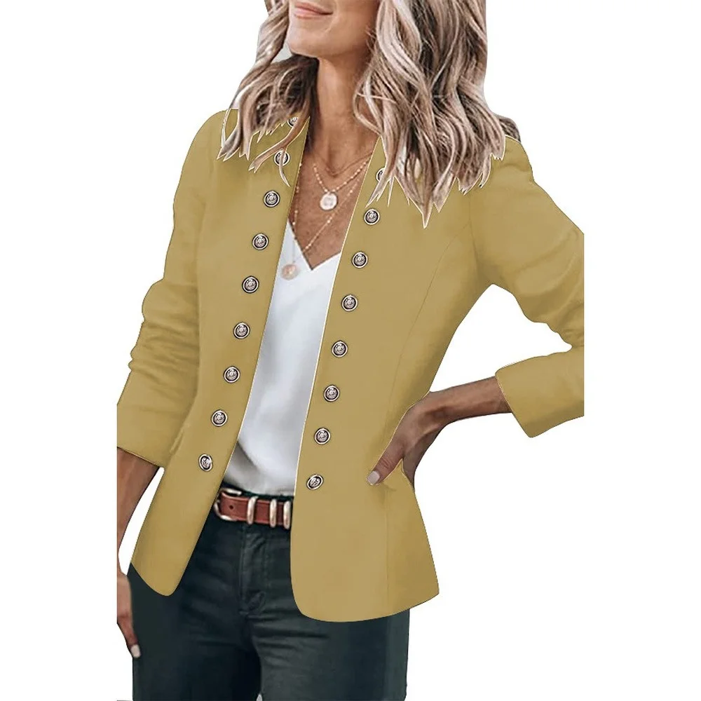 Office Lady Blazer for Woman Solid button Long Sleeves Cardigan Suit Jacket Casual Korean OL Outerwear Spring Clothes Women 2023