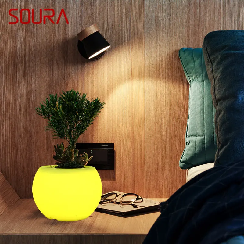 

SOURA New Product 16 Colors Desk Lamp With Remote Control Waterproof IP65 Plant Pot USB Table Lights for Home Villa Decoration