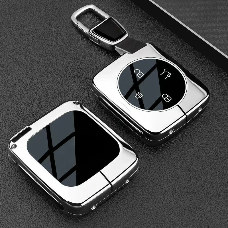 Zinc Alloy Key Cover Case for Volvo XC70 Plug-in Hybrid (2026) - Protective Key Fob Shell KeyChain
