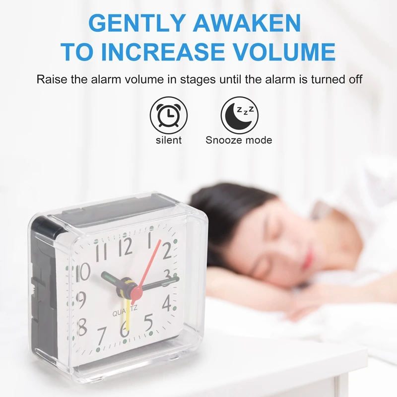 1PCS Portable Cute Mini Cartoon Multi-function Table Clocks（white）-A10G