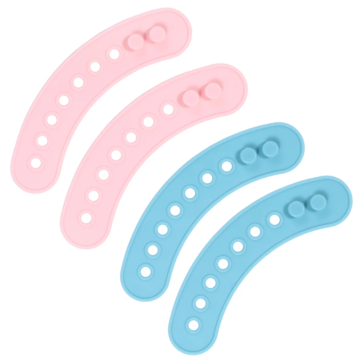 

4pcs Children Silicone Extender 7 Adjustable Bright Color Durable Eating Bibs For Thick Clothes Baby Bibs Extender