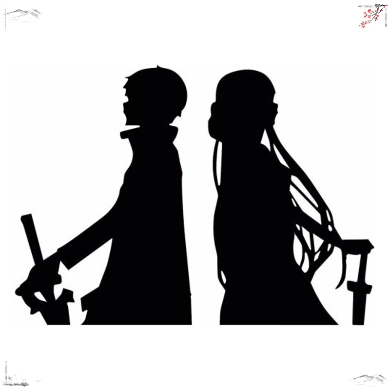 Exterior Accessories Sword Art Online(Sao) Kirito Asuna Car Sticker Funny Motorcycle Decal,15x15cm