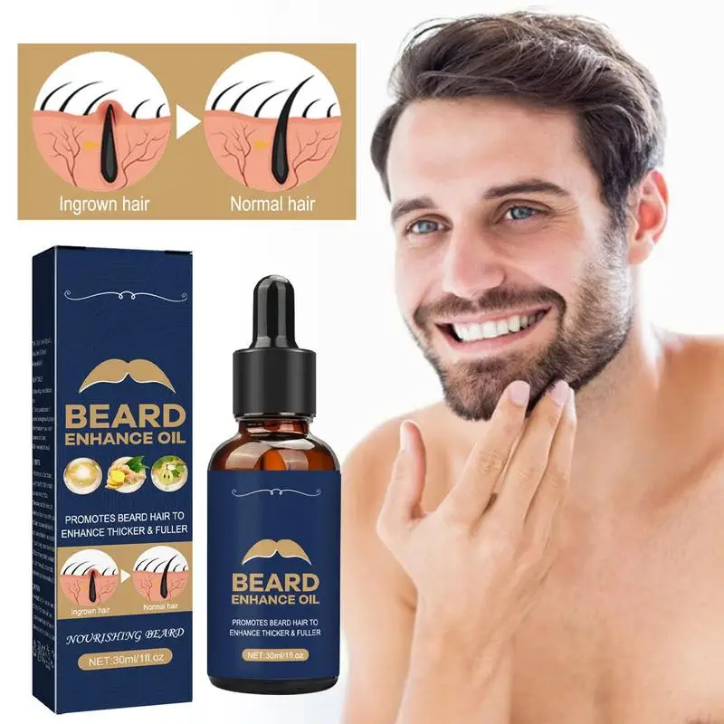 Beard Growth Essential Oil 30ml Effective Thicken More Beard Nourishing Growth Oil For Men Beard Care Hair Growth Products