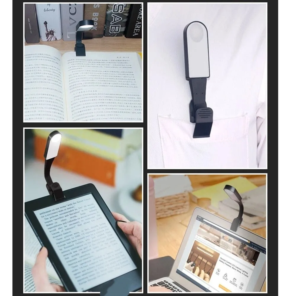 

Adjustable Book Clip Lamp Portable Eye Protection LED Reading Lights 360 Degree Bending 3 Colors Clamp Night Light Office