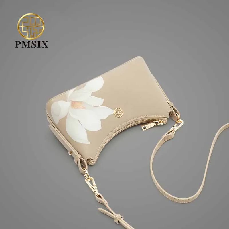 Designer Brand Famous In womens'bag  High Quality  Cross-Body Bag  Cow Leather  Vintage Floral Printing ladies bags