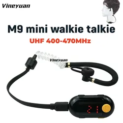2025 NEW Vineyuan M9 5CM Mini Walkie Talkies UHF 400-470MHz 25 Channles Long Range Portable Two Way Radio with Headset