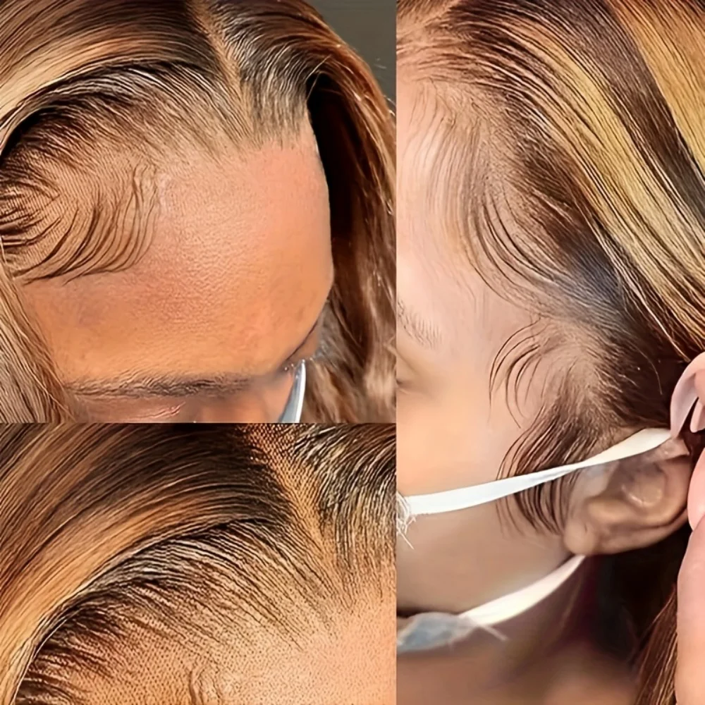 Body Wave Lace Front Wigs 13x4 13x6 HD Transparent 4/27 Lace Frontal Wigs Pre Plucked Highlight Transparent Lace Human Hair Wigs