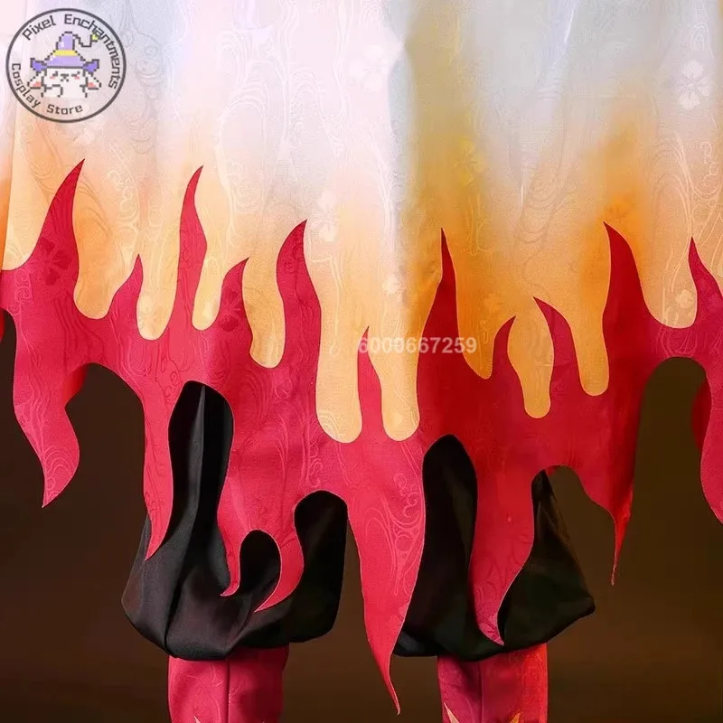 Anime Demon Slayer Rengoku Kyojuro disfraces Cosplay hombres Kimetsu No Yaiba Kisatsutai miembro traje de juego de rol Comic Con de Halloween