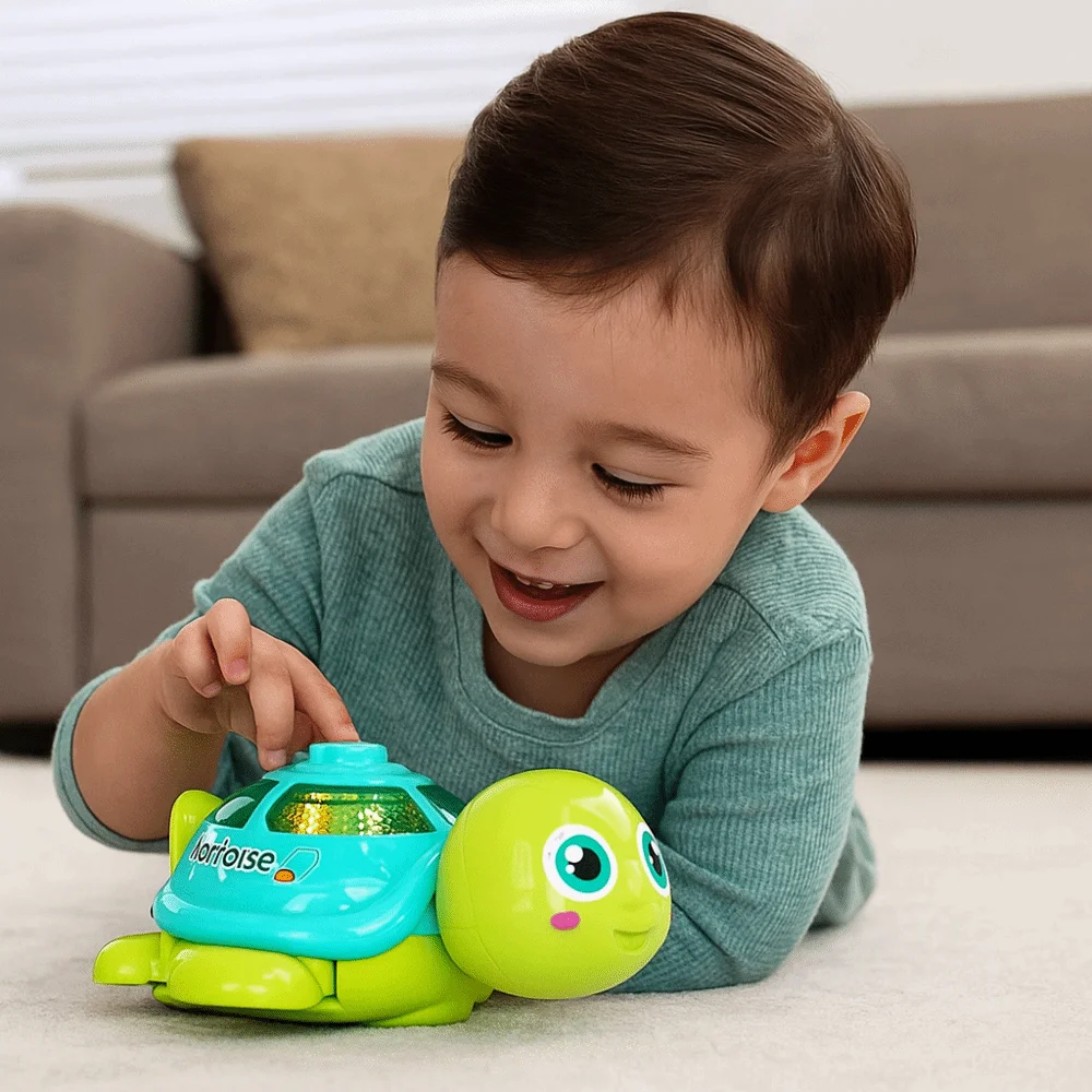 Plastic muzikaal kruipend schildpadspeelgoed Simulatie Interactief leggen Eieren Schildpadspeelgoed Ornament Geluid en licht Muzikaal schildpadspeelgoed