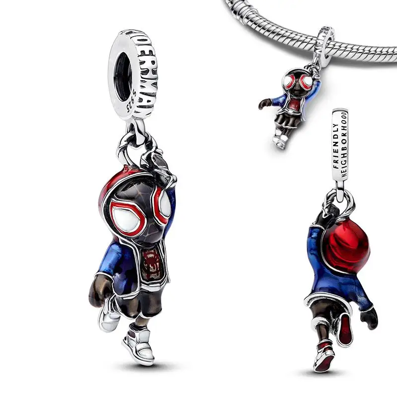 NEW in movie Spider-man Charm Beads Iron Man Fits Charms Original Bracelet Women 925 Silver Pendant Jewelry DIY Gift