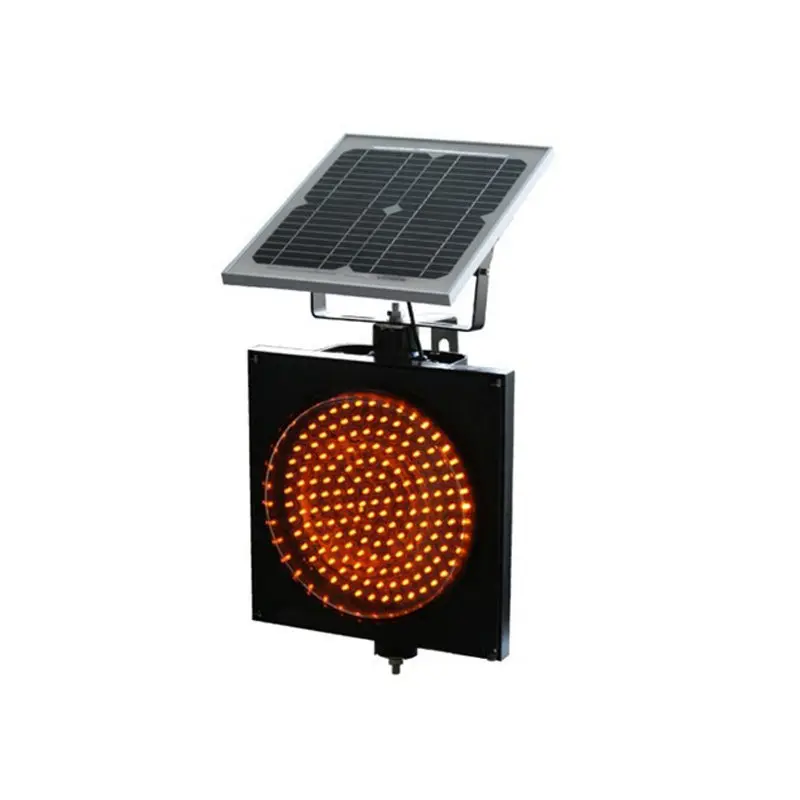 Solar Yellow Flash Warning Light 300mm LED Traffic Signal 12V 24V 220V IP65 Waterproof Road Safety Beacon Construction Zone Lamp