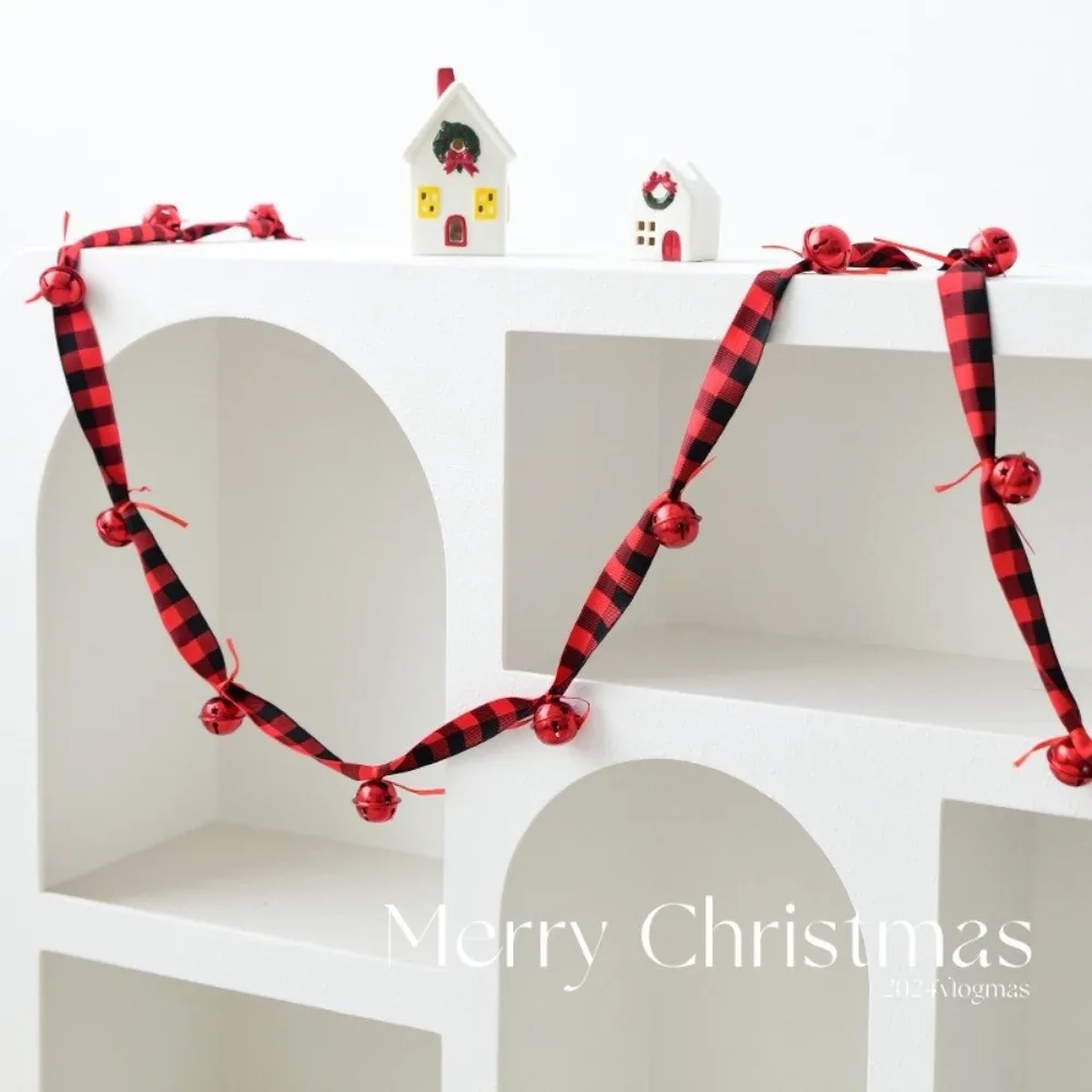 2.7 متر عيد الميلاد المخملية جرس سلاسل الحديد جرس أشرطة حمراء جرس المعلقات اليدوية الحرفية شجرة عيد الميلاد أجراس معلقة عطلة السيارة