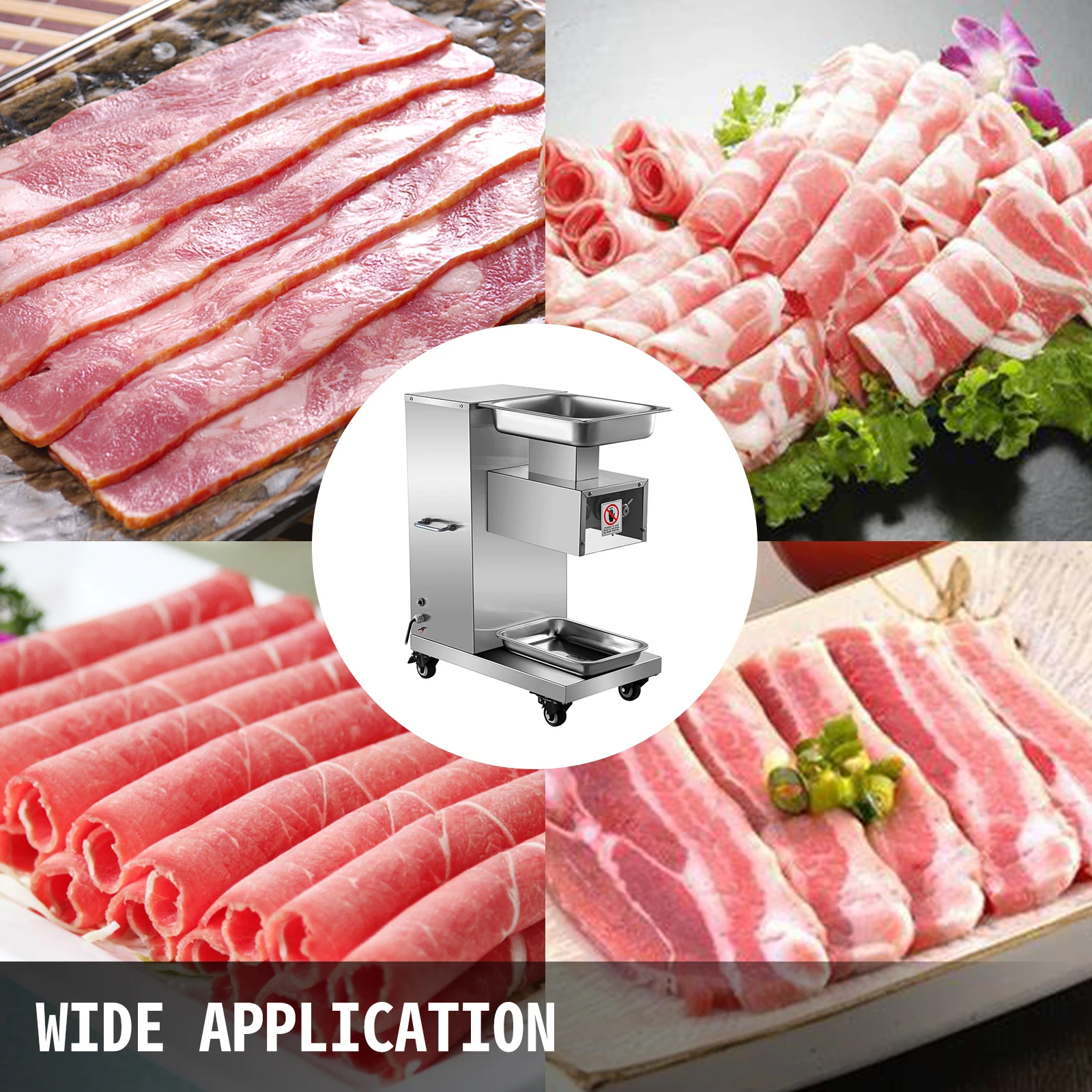 Commercial Meat Cutter 3mm Blade 750W High Efficiency Slicing Machine