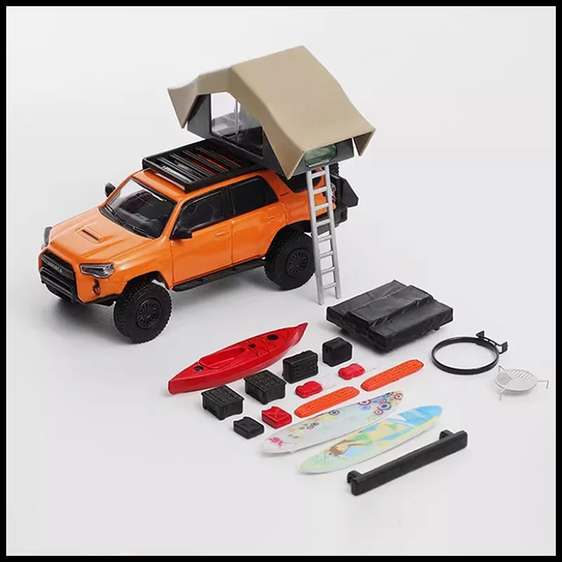 GCD 1:64 4Runner SUV 라이트 수정 버전 합금 자동차 모델 성인 기념품 선물 정적 디스플레이